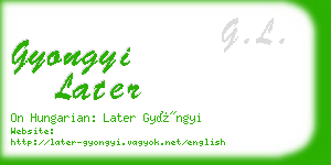 gyongyi later business card